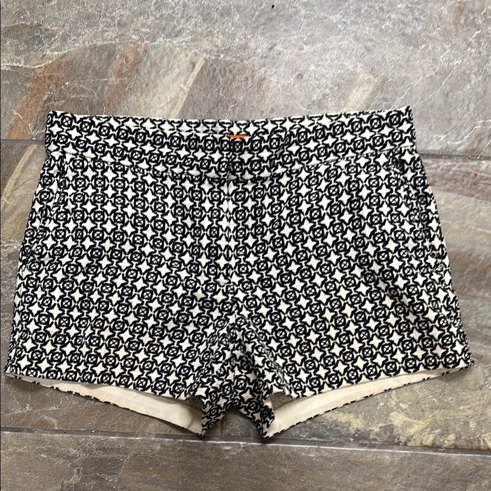 Joe Fresh High Waist Black and White Geometric Shorts
